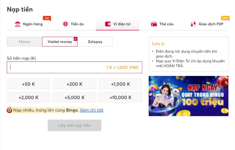 Hướng Dẫn Nạp, Rút Tiền Nhà Cái Net88 Chuẩn Nhất Cho Newbie 3 Nạp tiền Net88 bằng ví điện tử